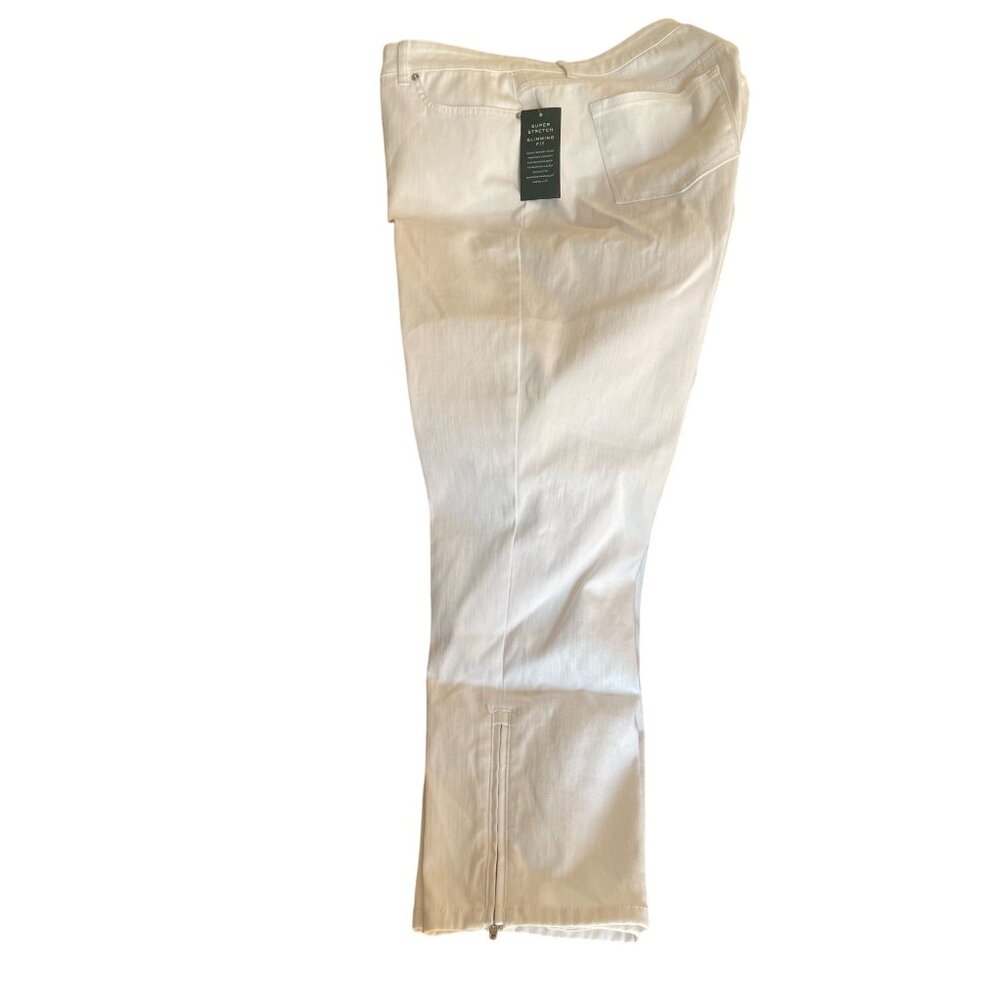NWT As Shown Ralph Lauren Women's White Premier Skinny Cropped Jeans Size 18W Su